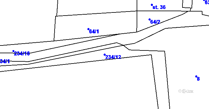 Parcela st. 234/12 v KÚ Zdislav, Katastrální mapa