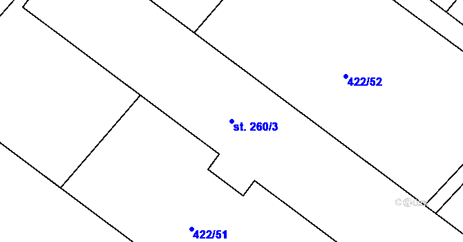 Parcela st. 260/3 v KÚ Lužec nad Cidlinou, Katastrální mapa