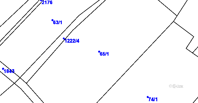 Parcela st. 65/1 v KÚ Lužec nad Cidlinou, Katastrální mapa