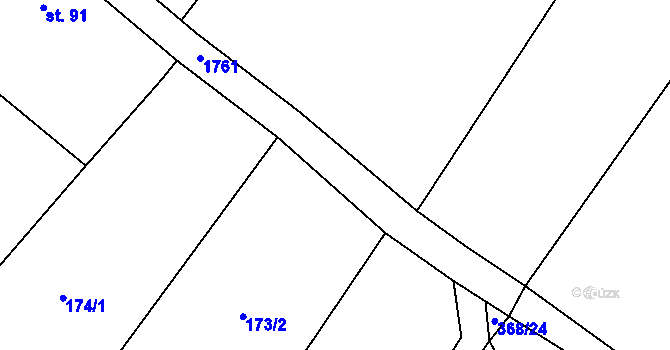 Parcela st. 368/11 v KÚ Lužec nad Cidlinou, Katastrální mapa