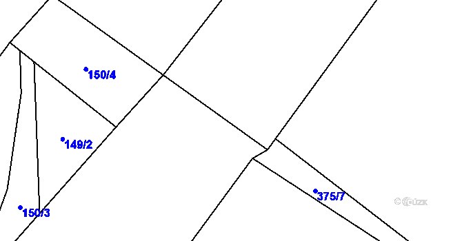Parcela st. 375/8 v KÚ Lužec nad Cidlinou, Katastrální mapa