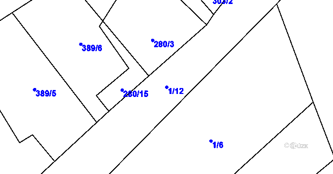 Parcela st. 1/12 v KÚ Chramostek, Katastrální mapa