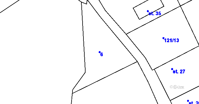 Parcela st. 6 v KÚ Chramostek, Katastrální mapa