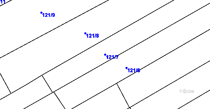 Parcela st. 121/7 v KÚ Chramostek, Katastrální mapa