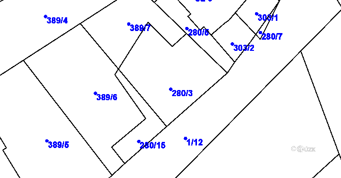 Parcela st. 280/3 v KÚ Chramostek, Katastrální mapa