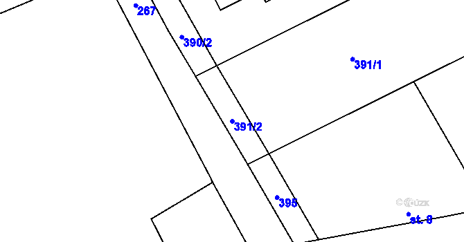 Parcela st. 391/2 v KÚ Chramostek, Katastrální mapa