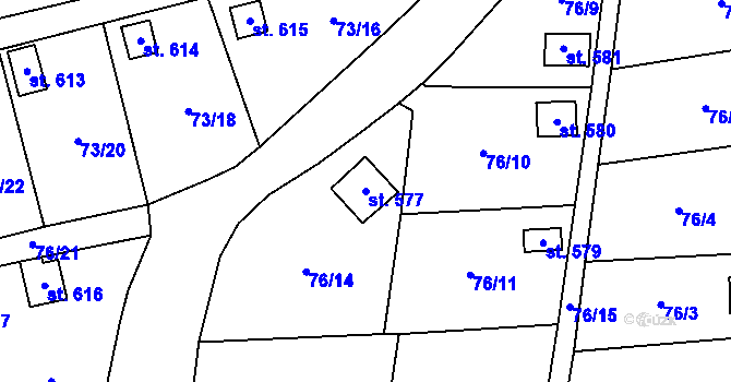 Parcela st. 577 v KÚ Lužec nad Vltavou, Katastrální mapa