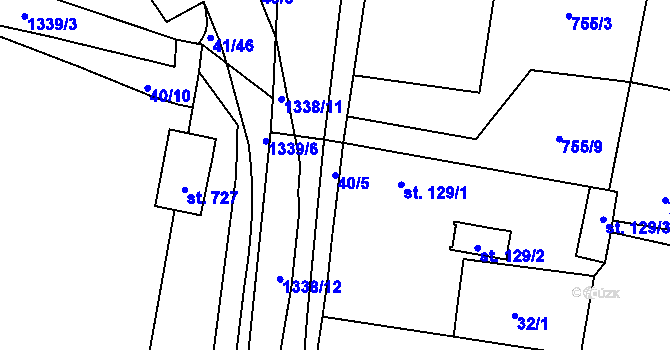 Parcela st. 40/5 v KÚ Lužec nad Vltavou, Katastrální mapa