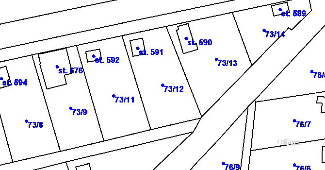 Parcela st. 73/12 v KÚ Lužec nad Vltavou, Katastrální mapa