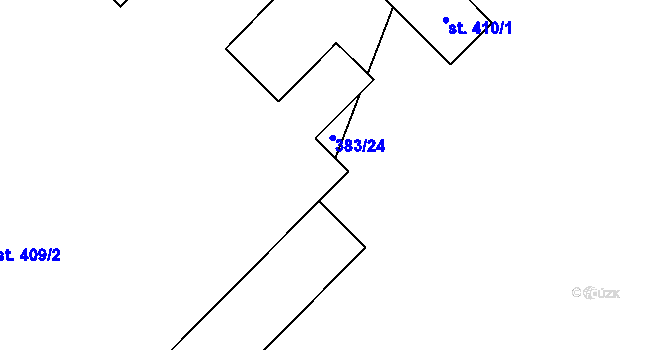 Parcela st. 409/5 v KÚ Lužec nad Vltavou, Katastrální mapa