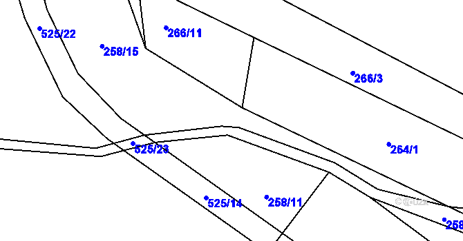Parcela st. 258/18 v KÚ Luženice, Katastrální mapa