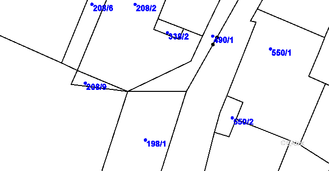Parcela st. 490/2 v KÚ Luženice, Katastrální mapa