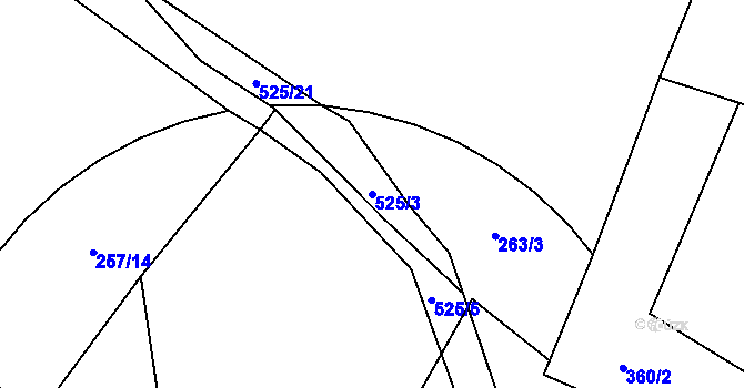 Parcela st. 525/3 v KÚ Luženice, Katastrální mapa