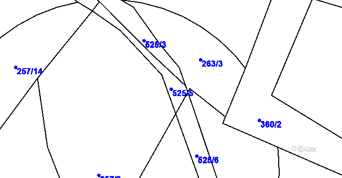 Parcela st. 525/5 v KÚ Luženice, Katastrální mapa