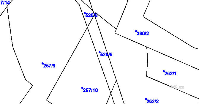 Parcela st. 525/6 v KÚ Luženice, Katastrální mapa
