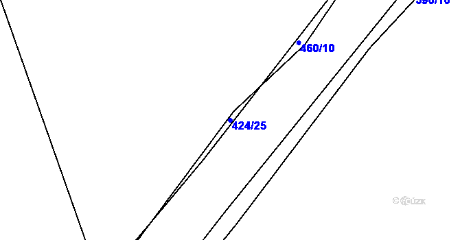 Parcela st. 424/25 v KÚ Luženičky, Katastrální mapa