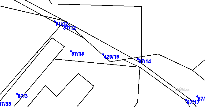 Parcela st. 429/17 v KÚ Luženičky, Katastrální mapa