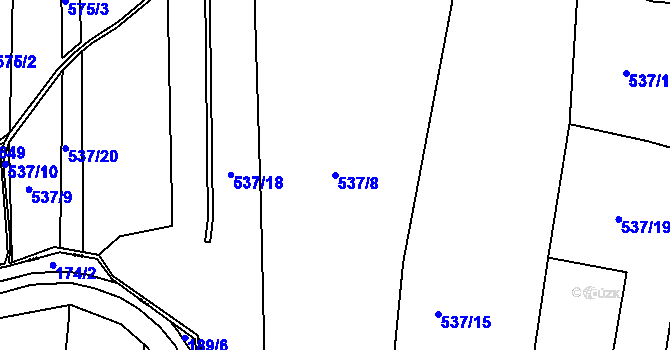 Parcela st. 537/8 v KÚ Svinčice, Katastrální mapa