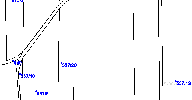 Parcela st. 537/13 v KÚ Svinčice, Katastrální mapa