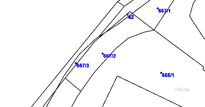 Parcela st. 667/2 v KÚ Svinčice, Katastrální mapa
