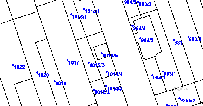 Parcela st. 1014/5 v KÚ Lužice u Hodonína, Katastrální mapa