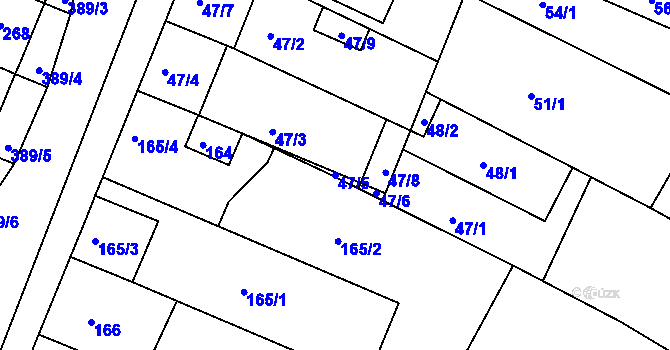 Parcela st. 47/5 v KÚ Lužice u Hodonína, Katastrální mapa