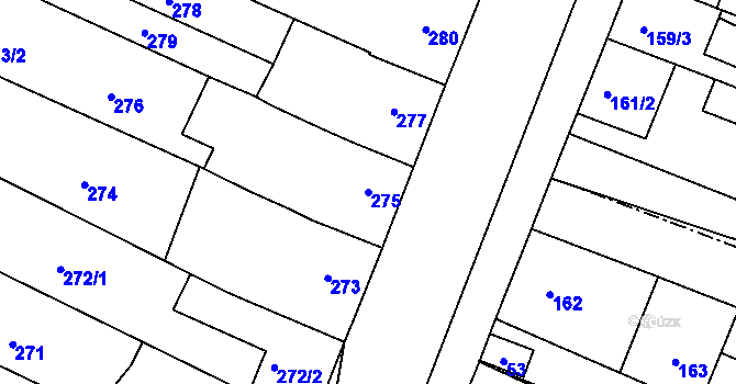 Parcela st. 275 v KÚ Lužice u Hodonína, Katastrální mapa