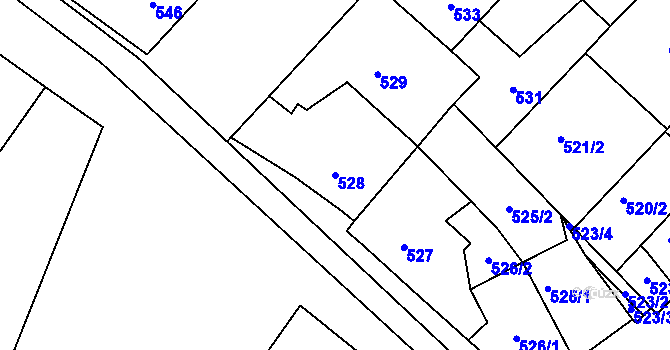 Parcela st. 528 v KÚ Lužice u Hodonína, Katastrální mapa