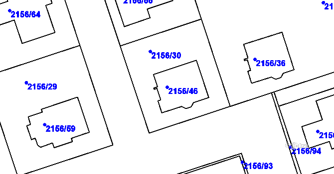 Parcela st. 2156/46 v KÚ Lužice u Hodonína, Katastrální mapa