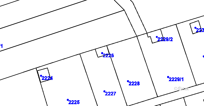 Parcela st. 2226 v KÚ Lužice u Hodonína, Katastrální mapa