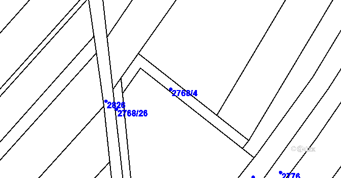 Parcela st. 2768/4 v KÚ Lužice u Hodonína, Katastrální mapa