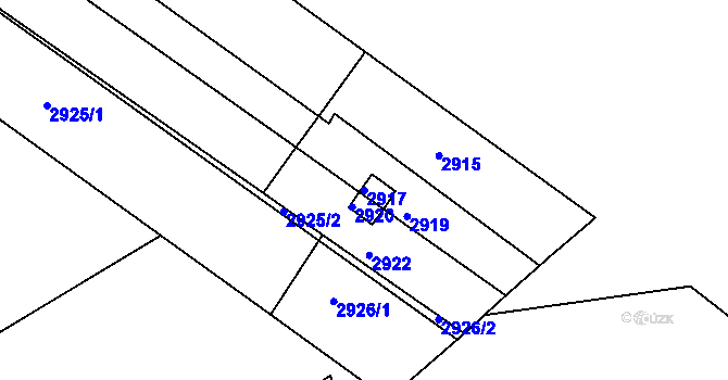 Parcela st. 2917 v KÚ Lužice u Hodonína, Katastrální mapa