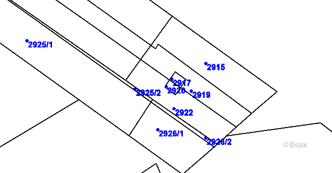 Parcela st. 2920 v KÚ Lužice u Hodonína, Katastrální mapa
