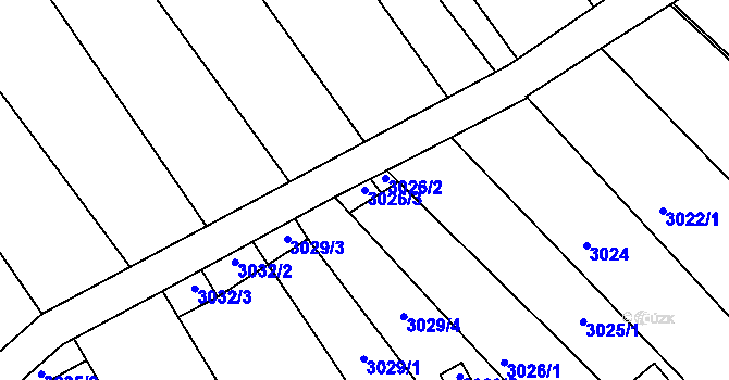 Parcela st. 3026/3 v KÚ Lužice u Hodonína, Katastrální mapa