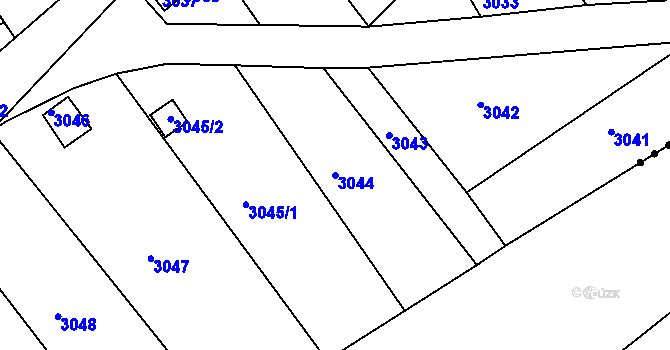 Parcela st. 3044 v KÚ Lužice u Hodonína, Katastrální mapa