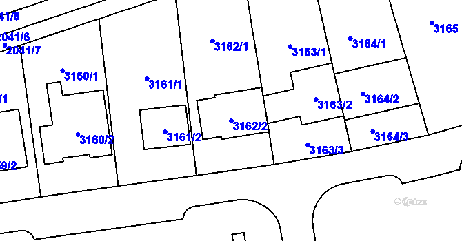 Parcela st. 3162/2 v KÚ Lužice u Hodonína, Katastrální mapa