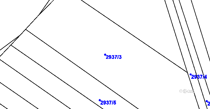 Parcela st. 2937/3 v KÚ Lužice u Hodonína, Katastrální mapa
