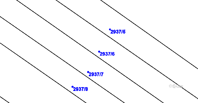 Parcela st. 2937/6 v KÚ Lužice u Hodonína, Katastrální mapa