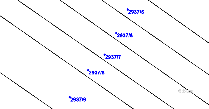 Parcela st. 2937/7 v KÚ Lužice u Hodonína, Katastrální mapa