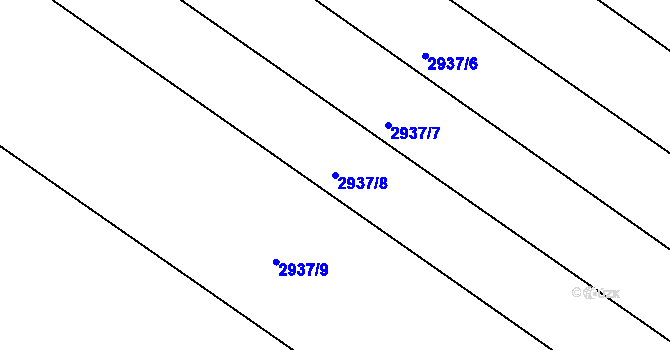 Parcela st. 2937/8 v KÚ Lužice u Hodonína, Katastrální mapa