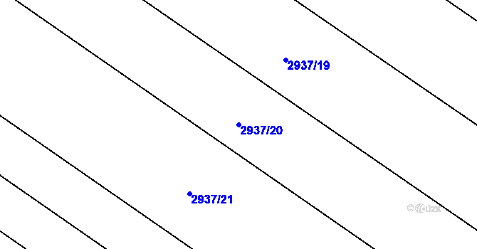 Parcela st. 2937/20 v KÚ Lužice u Hodonína, Katastrální mapa