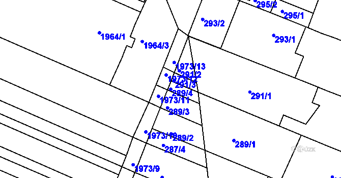 Parcela st. 289/4 v KÚ Lužice u Hodonína, Katastrální mapa