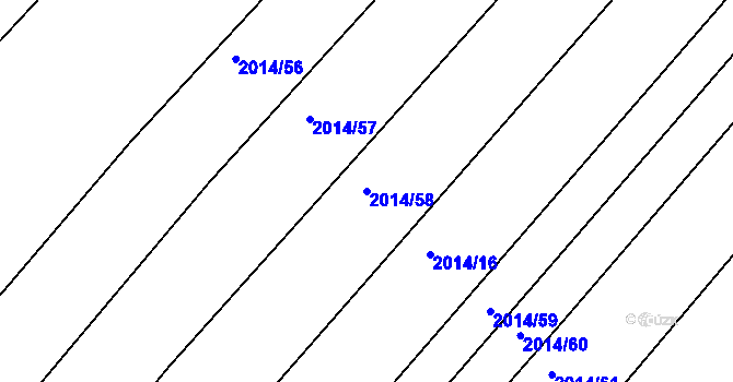 Parcela st. 2014/58 v KÚ Lužice u Hodonína, Katastrální mapa