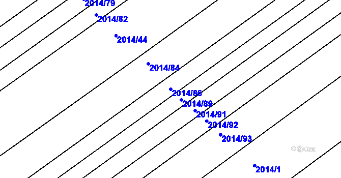Parcela st. 2014/86 v KÚ Lužice u Hodonína, Katastrální mapa