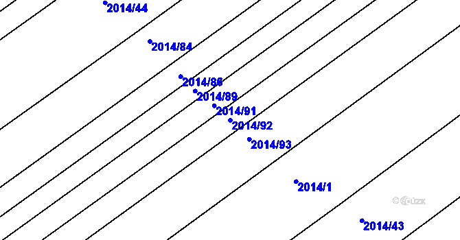 Parcela st. 2014/92 v KÚ Lužice u Hodonína, Katastrální mapa