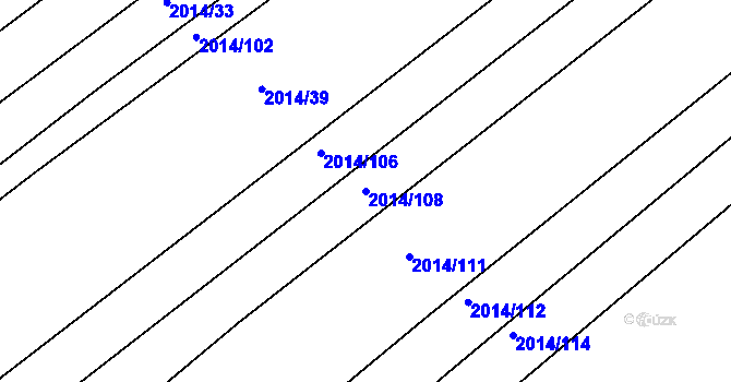 Parcela st. 2014/108 v KÚ Lužice u Hodonína, Katastrální mapa