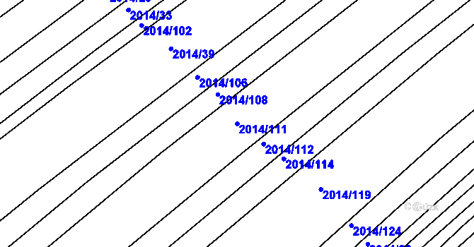 Parcela st. 2014/111 v KÚ Lužice u Hodonína, Katastrální mapa