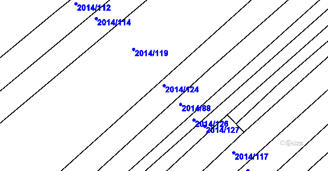 Parcela st. 2014/124 v KÚ Lužice u Hodonína, Katastrální mapa