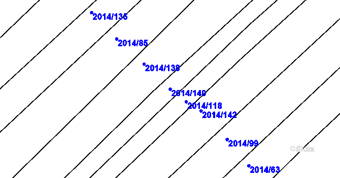 Parcela st. 2014/140 v KÚ Lužice u Hodonína, Katastrální mapa