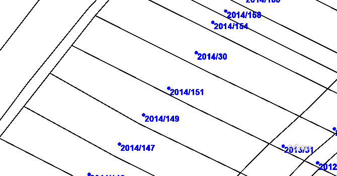 Parcela st. 2014/151 v KÚ Lužice u Hodonína, Katastrální mapa